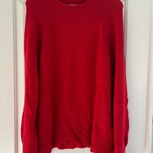 J. Crew Red Crew Neck Sweater